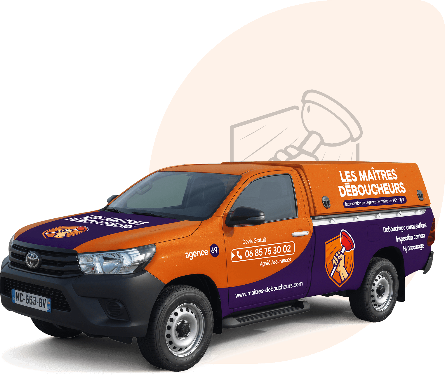 Camion d'intervention des Maîtres Déboucheurs