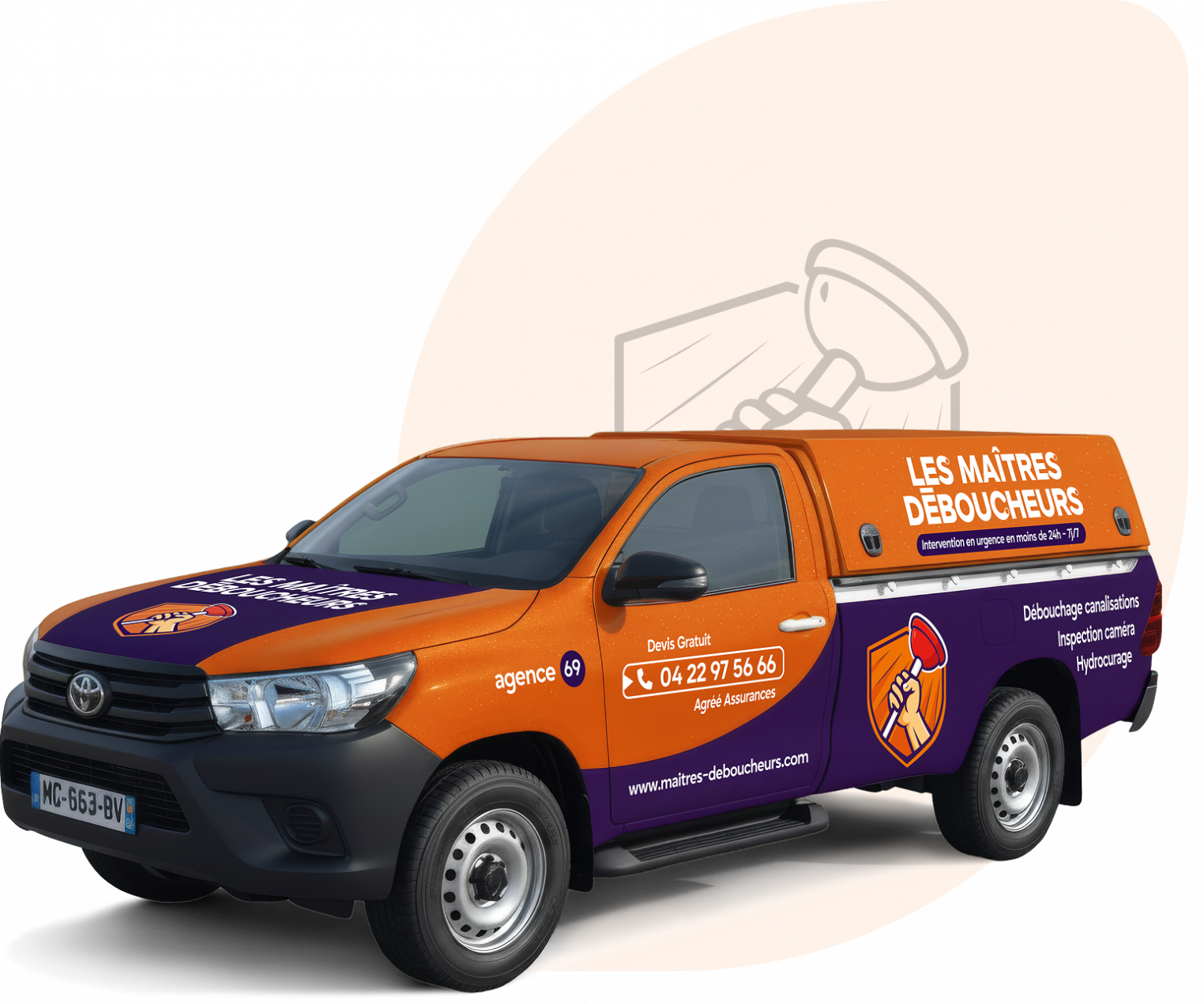 Camion d'intervention des Maîtres Déboucheurs